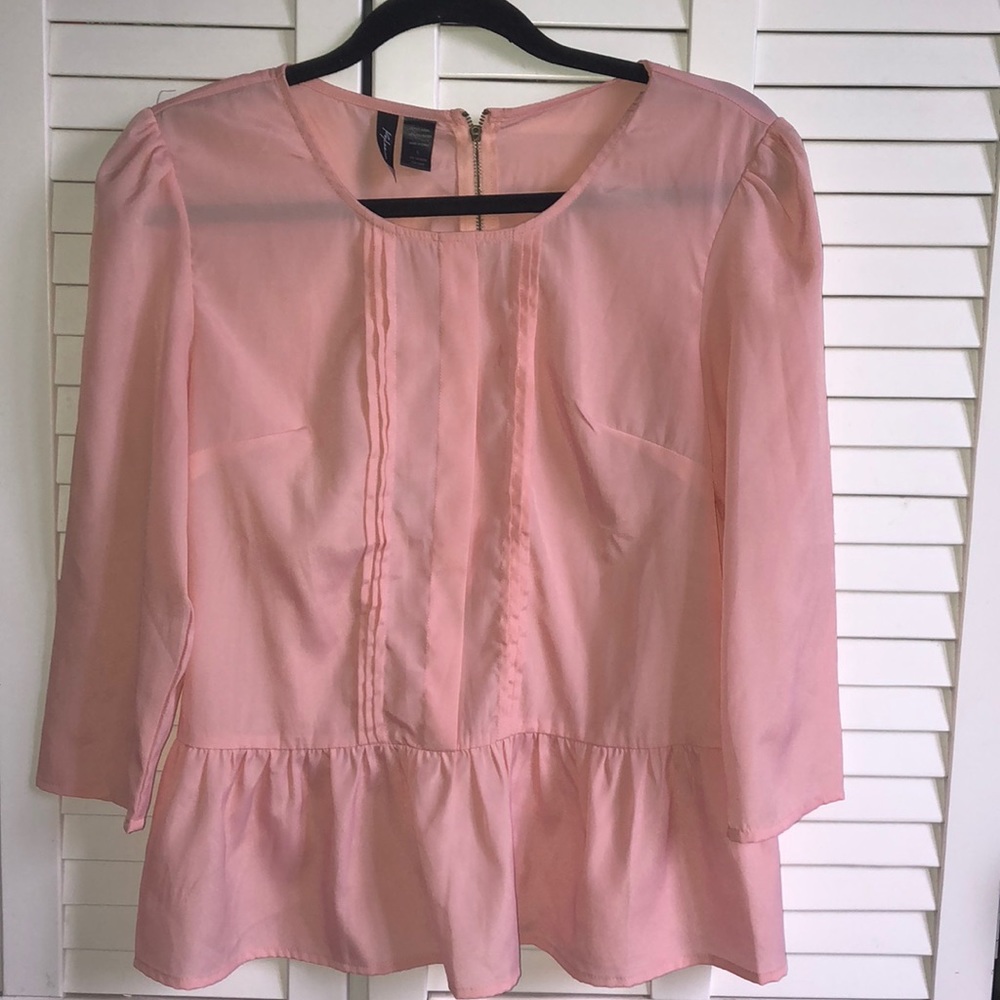 Blush pink peplum top
